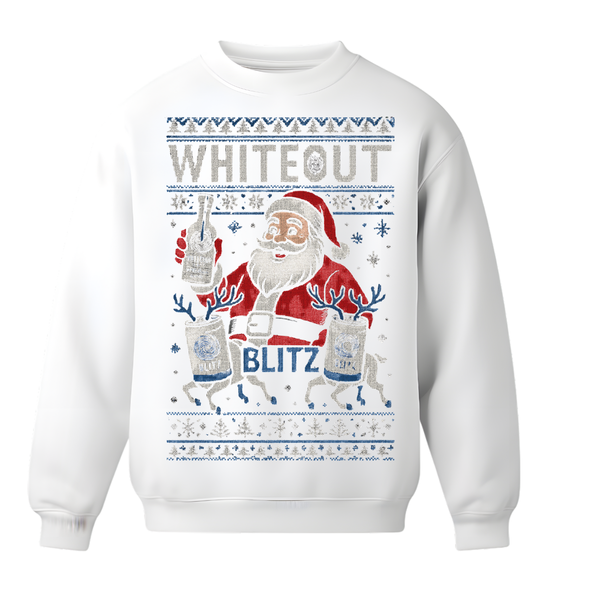 White Out Tequila Blitzed Out Christmas Crewneck - Winter White