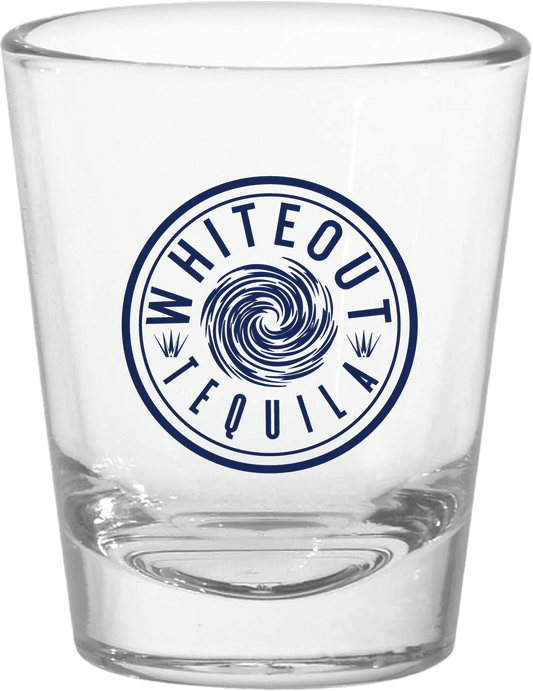 Whiteout Tequila Tapered Shot Glass with Navy imprint